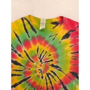 Gildan Casual Crew Neck Short Sleeve T Shirt Mens Size Large L Tie-dye Multi